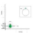 thumbnail image 4 of ANGARA Natural Pear Emerald and Diamond Halo Split Shank Ring in 14K White Gold for Women (Size-7x5mm) | May Birthstone, Birthday, Anniversary, Jewelry Gift for Women | Natural Emerald Ring, 4 of 9