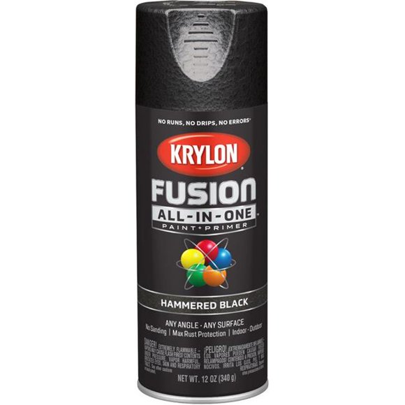 Krylon Diversified Brands 251227 Peinture en Aérosol Martelée Noire de 12 oz