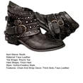 thumbnail image 5 of Winter Boots Vintage Women's Waterproof Ankle Boots with Round Toe Thick Sole Retro Cowboy Style with Buckle Chain Strap Decor for Country Concerts, 5 of 5