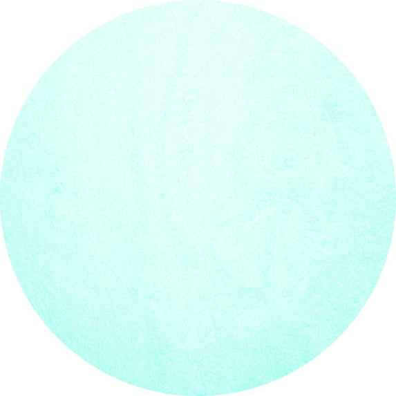 Ahgly Company Machine Washable Indoor Round Solid Turquoise Blue Modern Area Rugs, 6' Round