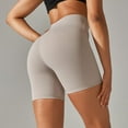 thumbnail image 4 of Lovskoo Workout Biker Shorts Women Solid Color High Waisted Tummy Control Nylon Booty Athletic Shorts for Yoga Dance Gray, 4 of 6