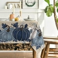 thumbnail image 3 of Fall Tablecloth 60×104 Inch Rectangular, Autumn Harvest Blue Pumpkin Floral Washable Seasonal Table Cover for Party Picnic Dinner Decor, 3 of 6