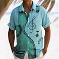 thumbnail image 2 of IWRICH Men's Bowling Shirt 1950s Retro Rockabilly Style Short Sleeve Button down Music Hawaiian Shirts 03-Mint Green L, 2 of 4