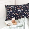 thumbnail image 4 of Salouo Retro Rabbit Flower Pattern Pillow Cases,1PC Pillow Covers with Envelope Closure Decorative Pillow Case for Bed Couch,Pillows Not Included-20"x30", 4 of 6