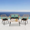 thumbnail image 2 of OverPatio 4 Pieces Outdoor Patio Furniture Sets Sectional Sofa Wicker Conversation Set, 2 of 10