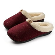 Roxoni Women's Knitted Fleece Lined Winter Slippers, Rubber Sole -sizes 6 to 11 -style #2111