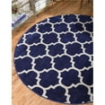 thumbnail image 1 of Unique Loom 3116323 6 x 6 ft. Philadelphia Trellis Round Rug, Navy Blue, 1 of 10
