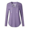 thumbnail image 4 of Women‘s Solid Color Long Sleeve Printed Top Pink M, 4 of 4
