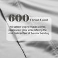 thumbnail image 4 of Superior Cotton Blend 600 Thread Count Embroidered Pillowcases , Set of 2, King Size, Platinum, 4 of 5