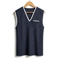 thumbnail image 4 of Ynynloco Men's Waffle Knit Sweater Vest V Neck Regular Fit Knit Sleeveless Pullover Tops, 4 of 7