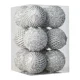 thumbnail image 3 of Bolas navideñas coloridas de 8 cm, 12 unidades, bolas grandes con rayas de rejilla, decoración de árbol de Navidad de plástico irrompible para decoración de árbol de Navidad, 3 of 5