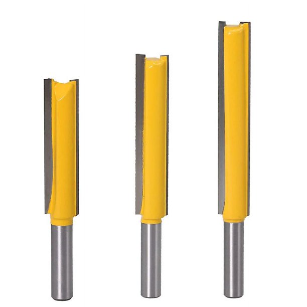 Broca enrutadora TANGJMXG 3 piezas extra larga con vástago de 8 mm fresa de extremo recto