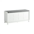thumbnail image 2 of SoBuy FSR86-W Shoe Bench Shoe Cabinet With 2 Sliding Doors And Seat Cushion, 2 of 7