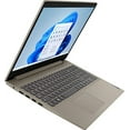 thumbnail image 2 of Lenovo Ideapad 3 Laptop, 15.6" HD Touchscreen, 11th Gen Intel Core i3-1115G4 Processor, 8GB DDR4 RAM, 256GB PCIe NVMe SSD, HDMI, Webcam, Wi-Fi 5, Bluetooth, Windows 11 Home, Almond, 2 of 5