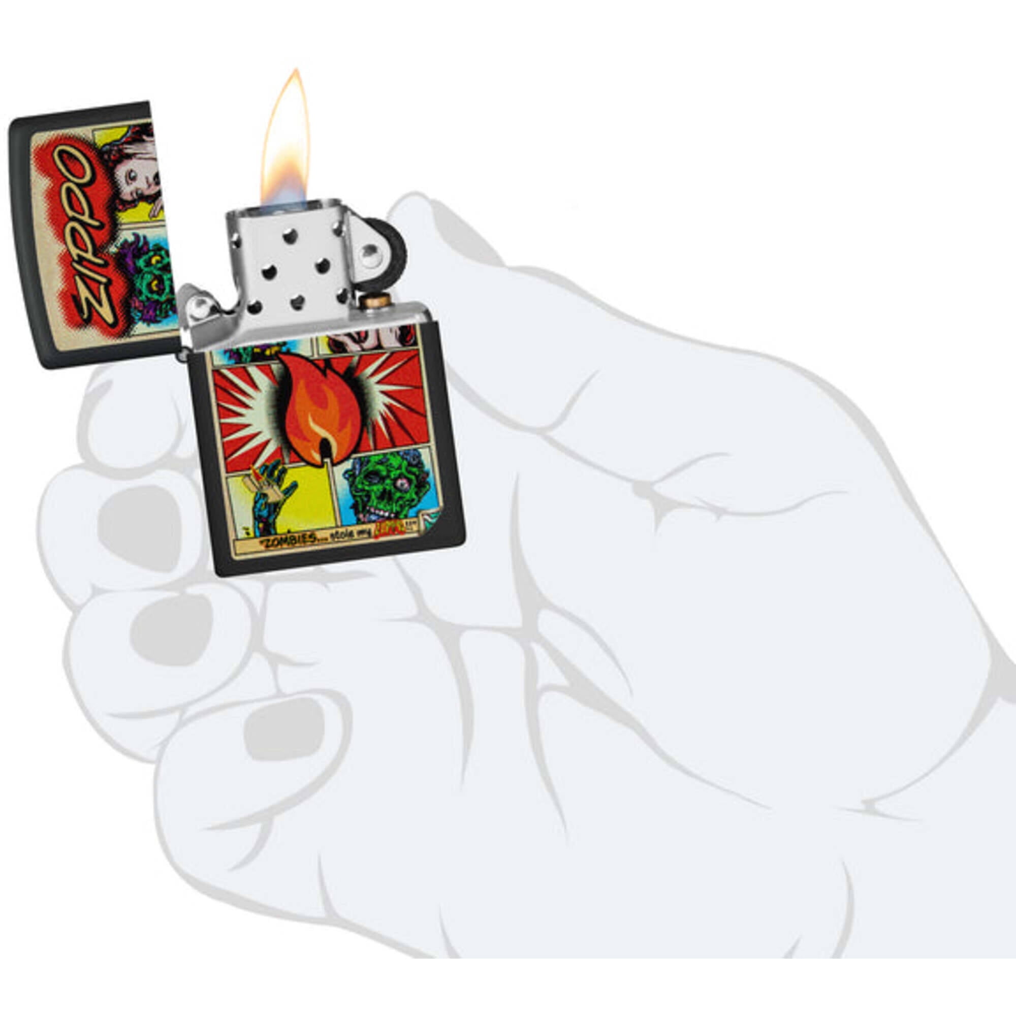 Zippo 46229 Comic Zombies Design Black Matte Windproof Lighter