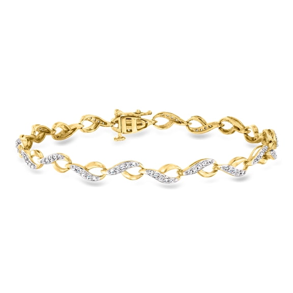 Ross-Simons 0.72 ct. t.w. Diamond Loop-Style Link Bracelet in 18kt Gold Over Sterling, Women's, Adult