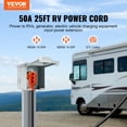 thumbnail image 2 of VEVOR Rallonge RV 25 Pieds, 50 Ampères, Cordon d'Alimentation RV Robuste, NEMA 14-50R Femelle NEMA 14-50P Mâle, avec Poignée Indicateur LED Adaptateur 15A, ETL Listed, 2 of 9