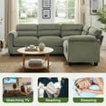 thumbnail image 5 of Bonzy Home Modular Sectional Sofa, L‑Shaped Couch, Ultra‑Comfort Seating – Configurable for Living Room & Family Room; Green, 5 of 8