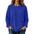 thumbnail image 2 of Stralyhd Womens Sweatshirt Oversized Long Sleeve Crew Neck Sweaters Winter Casual Fashion Pullover Tops Stretchy Loose Outfits Basic Lounge Wear Blue 3XL, 2 of 7