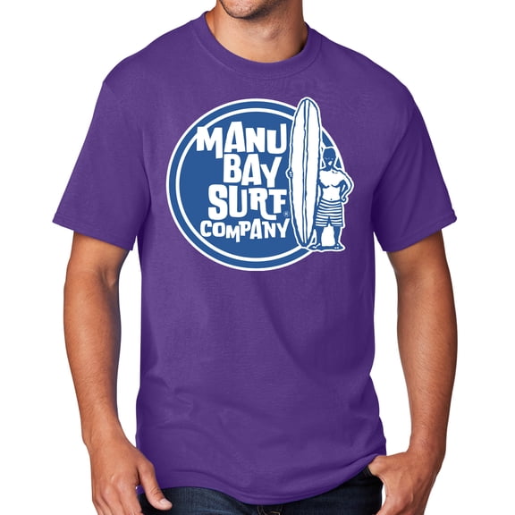 Men's Manu Bay SURFER DUDE T-shirt, 3XL Team Purple
