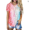 thumbnail image 1 of Camiseta con cuello en V y manga corta para niña, camiseta con estampado de verano para mujer, rojo, L sidaley AP001867-11, 1 of 5