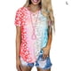 thumbnail image 1 of Camiseta con cuello en V y manga corta para niña, camiseta con estampado de verano para mujer, rojo, L Vogacara AP001867-11, 1 of 5