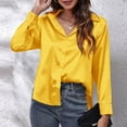 thumbnail image 5 of Posijego Womens Satin Work Tops Collared Button down Dress Shirts for Women Business Office Work Blouses, 5 of 6