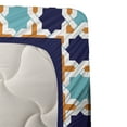 thumbnail image 3 of Ambesonne Orient Fitted & Top Sheet Set with Shams, Mosaic Eastern Pattern, Blue Orange White, 3 of 4