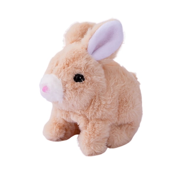 Electric Rabbit Plush Toy, Walking & Sound Interactive Bunny Toy for Toddlers, Kids, Parent-Child Play & Holiday Gifts – Brown