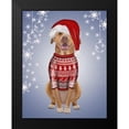 thumbnail image 2 of Fab Funky 20x24 Black Modern Framed Museum Art Print Titled - Pitbull in Christmas Sweater, 2 of 5