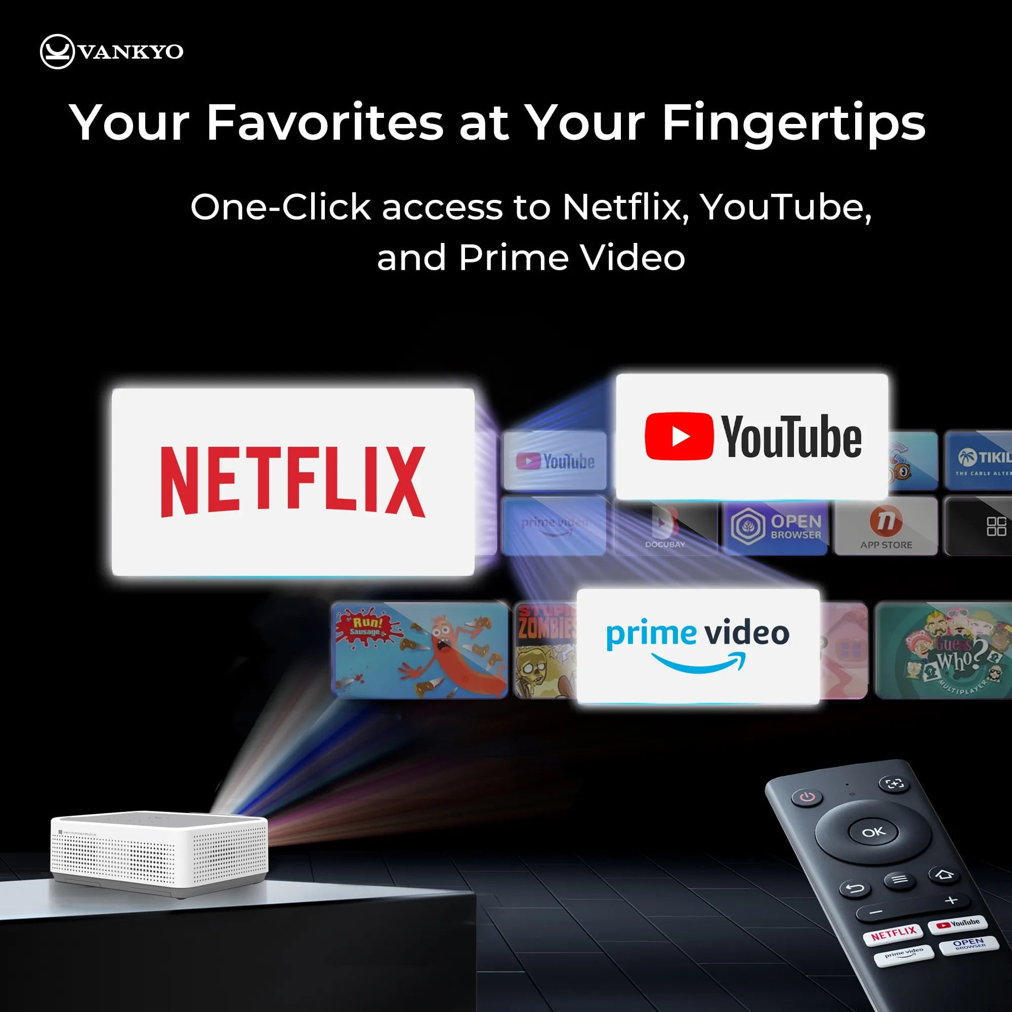 Vankyo Leisure L570S Native 1080P Projector with Dolby Audio, VANKYO Leisure 570S