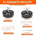 thumbnail image 2 of 2 Piezas Repuesto Aspas Licuadora Ninja, 7 Aletas, Extractor de Cuchillas, con Cepillo de 2 Limpieza y 2 Juntas de Goma de Repuesto, Compatible con Nurti Ninja Blenders Auto iQ BL480 BL642 BL801 NN102, 2 of 6