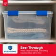thumbnail image 4 of WeatherPro 16 Qt Storage Bins with Lids, 3 Pack,  Plastic Gasket Box with Tight Latch and Seal, Stackable Nestable Tote Tub - /Blue, 4 of 8