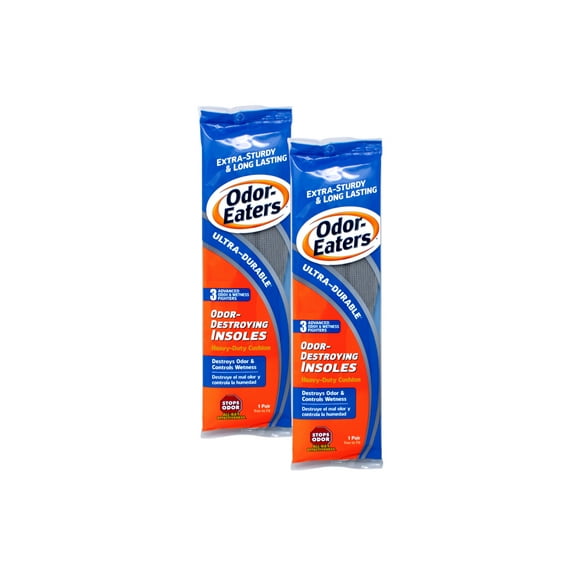 Odor-Eaters Ultra-Durable Insoles, 3 Odor-Destroying Insoles, Heavy-Duty Cushion, Destroys Odor & Controls Wetness - 2 Pack