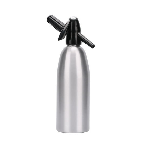 1L Aluminum Soda Siphon for Soda, Sparkling Water, Juice, Cocktail (Silver)