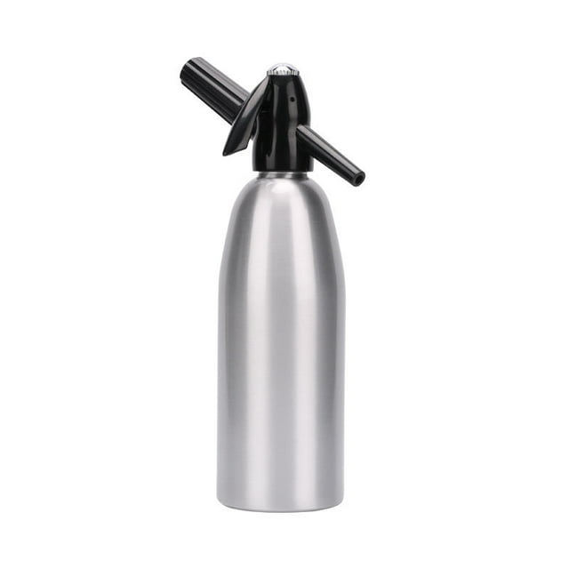 1L Aluminum Soda Siphon for Soda, Sparkling Water, Juice, Cocktail (Silver)