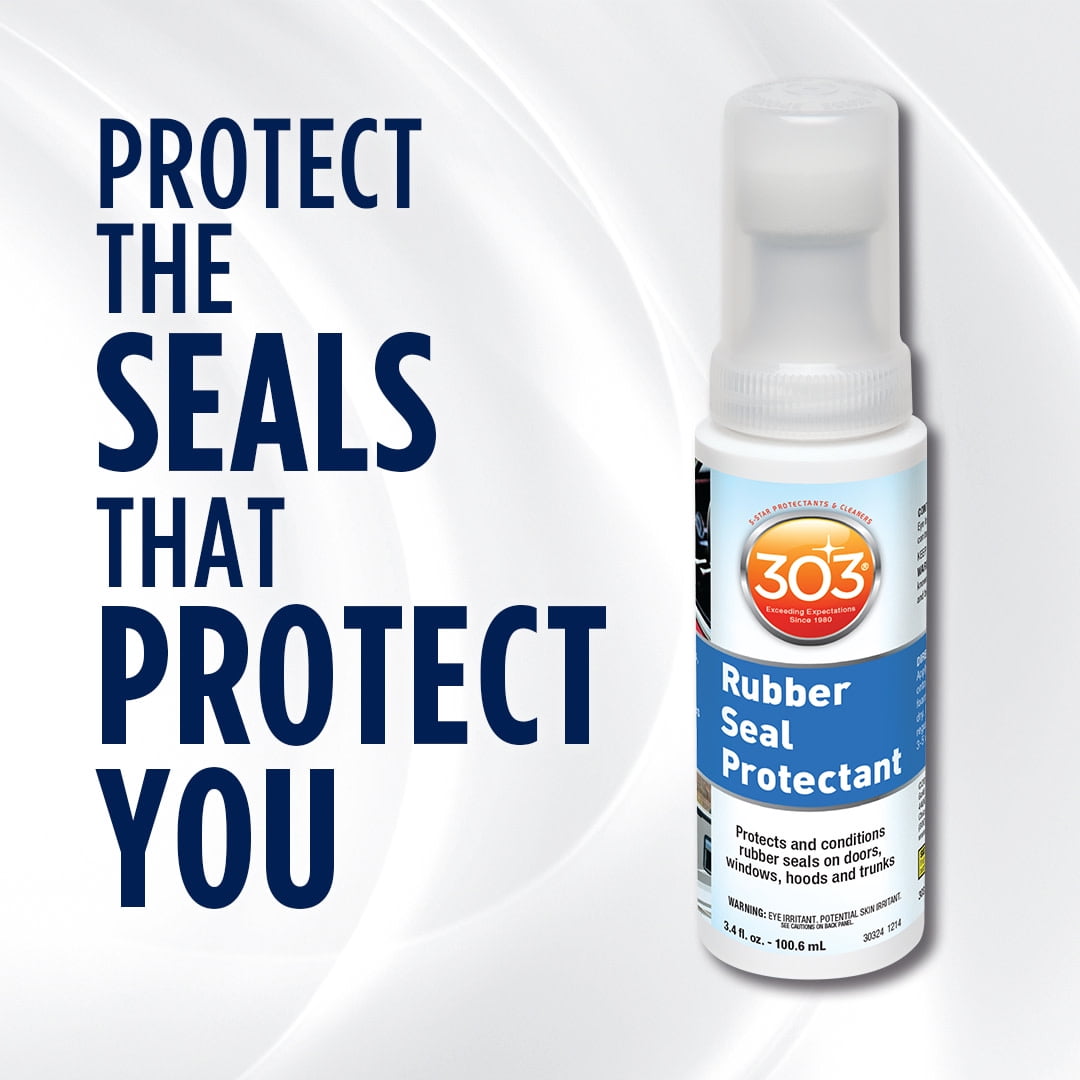 303 Rubber Seal Protectant - Protects And Conditions Rubber Seals On Doors, Windows, Hoods, And Trunks - Rejuvenates Color On Old Seals, 3.4 fl. oz. (30324)