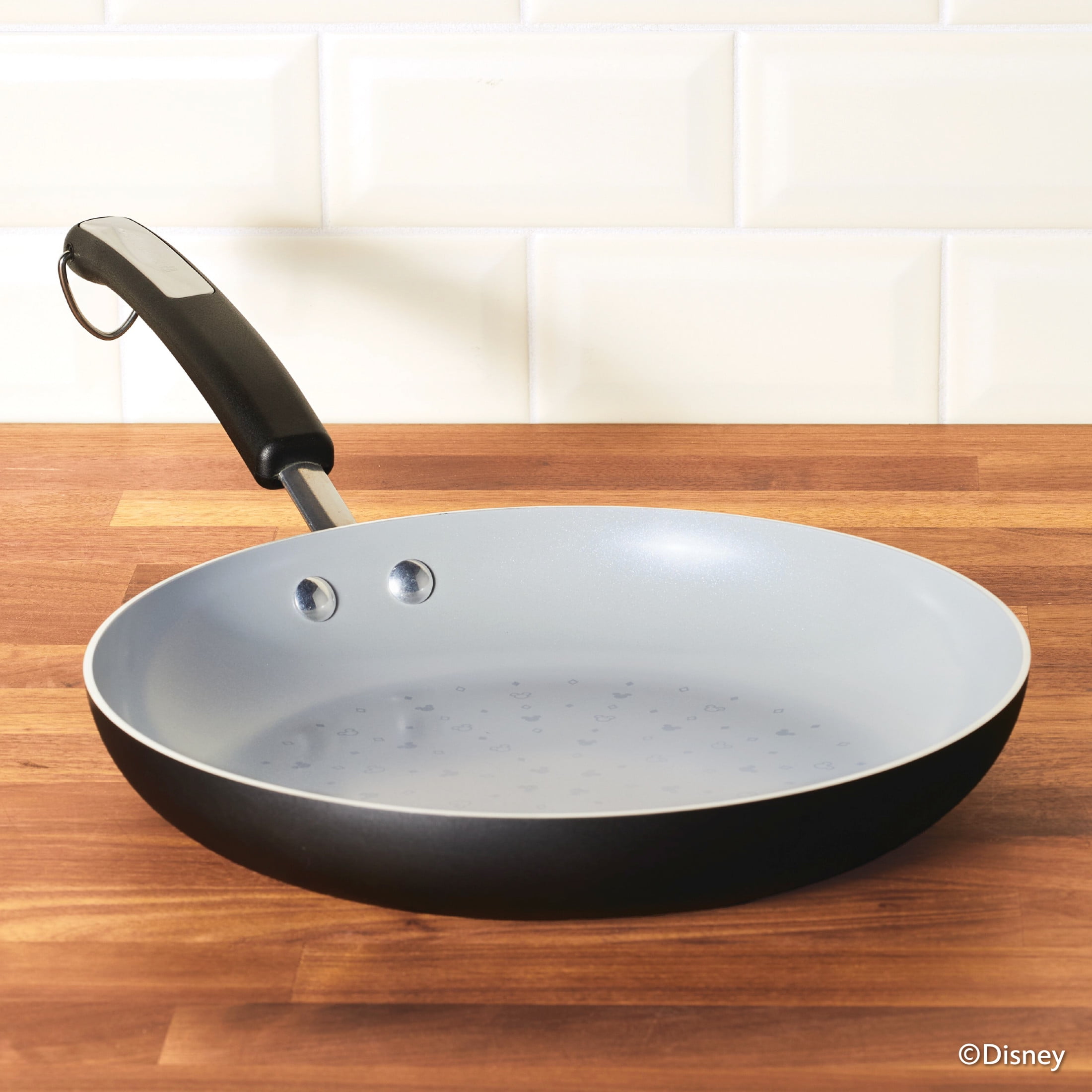 Farberware Disney Monochrome 11 Inch Ceramic Nonstick Fry Pan, Dishwasher Safe, Black