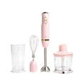 thumbnail image 1 of Paris Hilton Hand Blender Set, 2-in-1 Immersion Stick Blender with Whisk & Blending Shaft, 400W High Speed, Pink with Gold Accents &ndash; Smoothies,, 1 of 7
