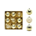 thumbnail image 1 of Juego de 9 adornos navideños | Bolas de plástico irrompibles con diseños de copos de nieve y lunares | Adornos de 6 a 9 cm para árbol y decoración navideña, 1 of 2