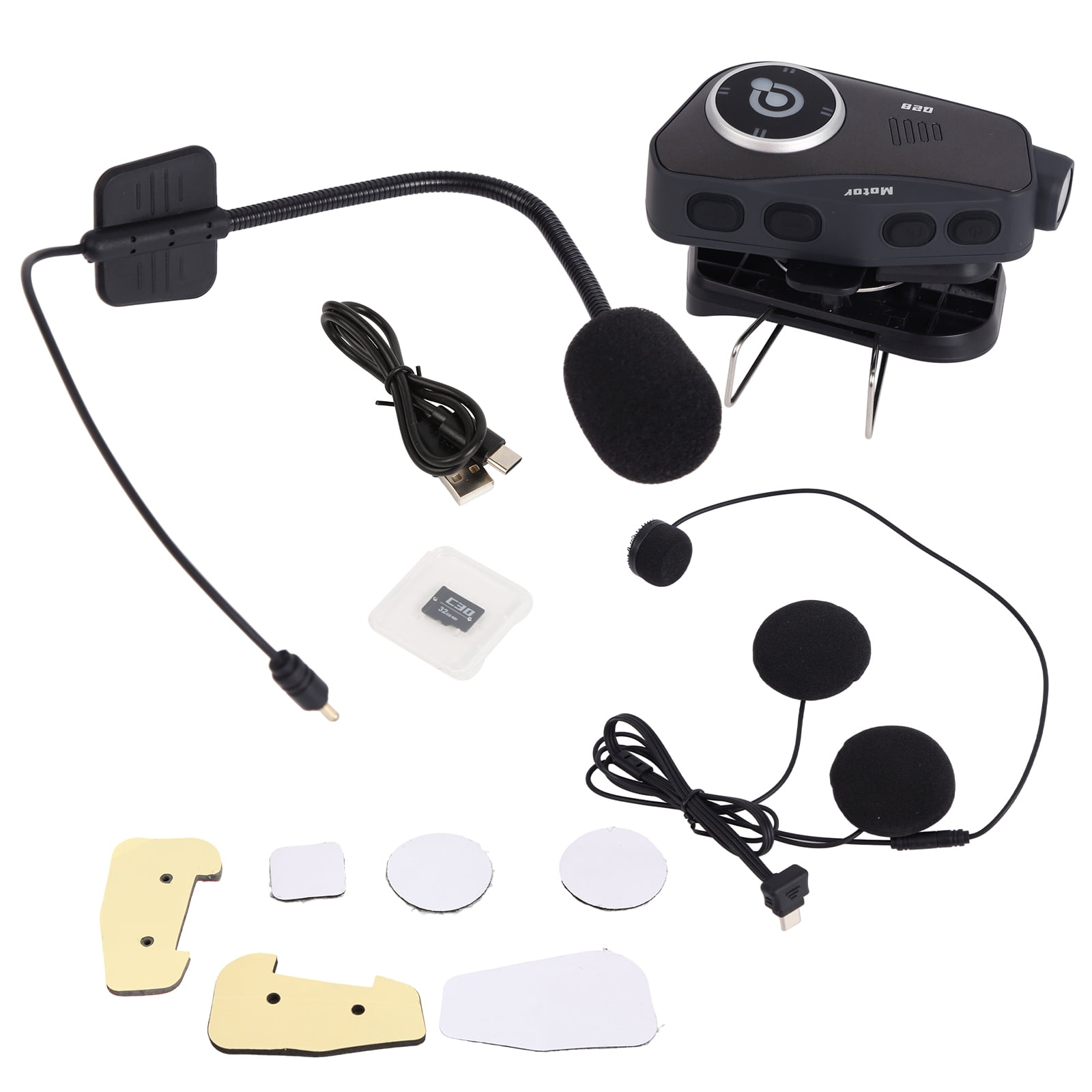 Motorcycle Helmet Headset with HD Camera 1080P Video Motorbike Helmet Bluetooth IP66 Waterproof Hands-Free Communication with Mic Headphone Speakers Compatible All Helmets