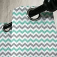 thumbnail image 4 of Ambesonne Chevron Grommet Curtain, Geometric Wavy Zigzag, 50" x 54", Seafoam Grey White, 4 of 6