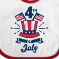 thumbnail image 4 of Inktastic 4th of July with Hat Flags and Stars Boys or Girls Baby Bib, 4 of 4