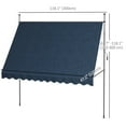 thumbnail image 3 of Outsunny 10' x 4' Retractable Awning, Freestanding & Non-Screw, Blue, 3 of 10