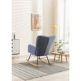 thumbnail image 5 of Teddy Fabric Rocking Chair, Upholstered Glider Rocker Accent Chair with Padded Seat and High Backrest, Armchair Reading Chair for Living Room Bedroom Offices, 5 of 7