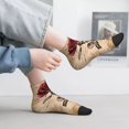 thumbnail image 2 of Fuzoiu Vintage Rose Botanical Art Print Adult Socks, Crew Moisture-wicking Socks, Unisex Cushion Crew Socks,Casual Sports Ankle Socks, 2 of 7