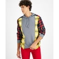 thumbnail image 1 of Sun + Stone Mens Pieced Hoodie, Blue, X-Large, 1 of 3