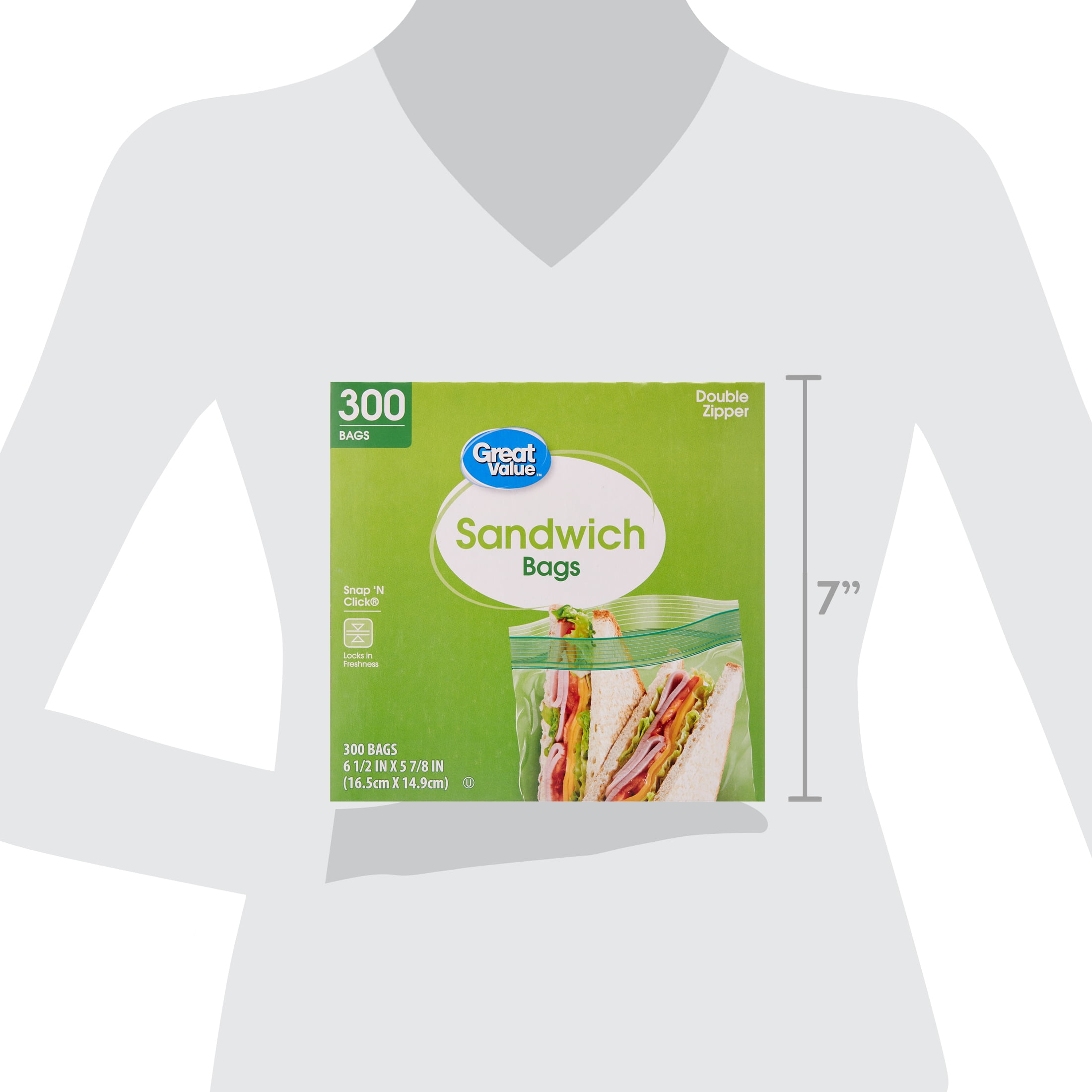 Great Value Sandwich Bags - 300 Count