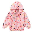 thumbnail image 2 of Kids Baby Toddler Girls Cartoon Spring Outerwear Windbreaker Zipper Hooded Jackets Coat 3-8 Years, 2 of 10