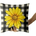 thumbnail image 4 of Sunflower Pillow Covers 18×18 Inch Set of 2 Black White Buffalo Check Farmhouse Spring Summer Decorative Indoor Throw Pillow Covers Cushion Cover for Home Decor Bedroom Living Room Couch Sofa Bed, 4 of 6